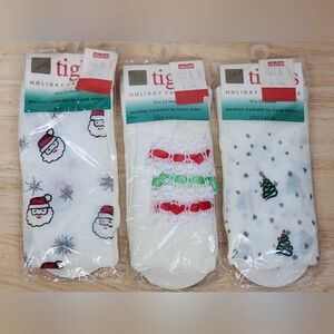 1990 Gold Bug Holiday Favorites 18-24 Mo #69141 White Christmas Tights Lot Of 3